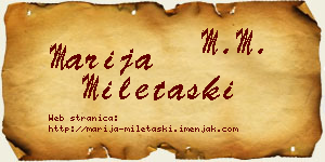 Marija Miletaški vizit kartica